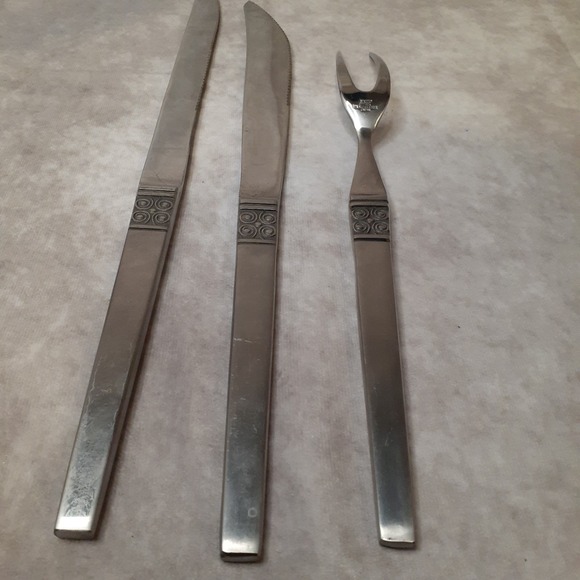 Ekco Eterna Gemini‎ Flatware Carving Cutlery Set 3 pcs Stainless Japan - Picture 8 of 10